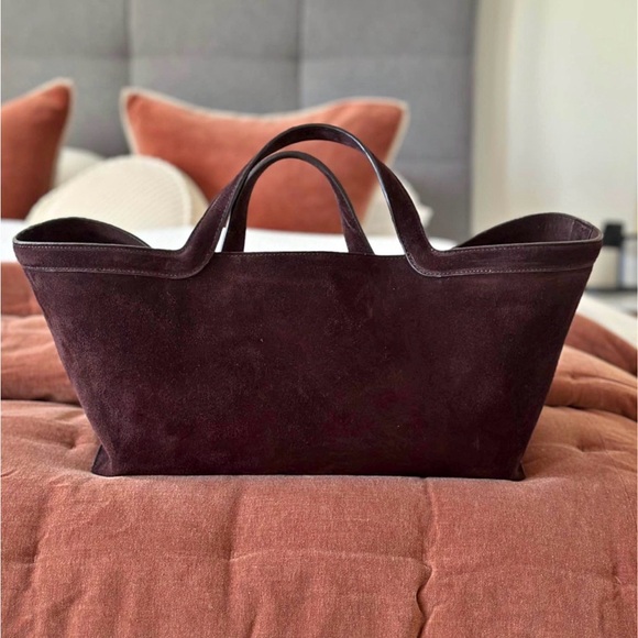 Zara Handbags - Zara Real Suede Tote Bag - Deep Brown